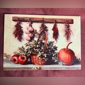 Vegetables Ceramic Wall Art Tile, 10” x by 14” Glossy Finish